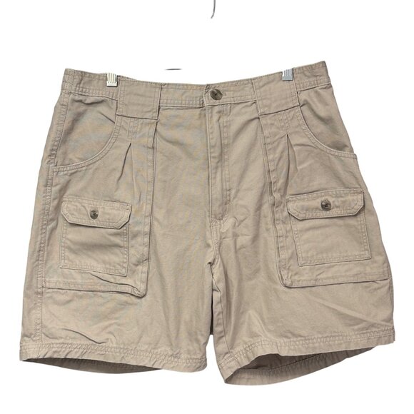 Red Head Mens Elastic Waist Cargo Shorts Size 38 Beige Cotton Casual Outdoor - Picture 1 of 6